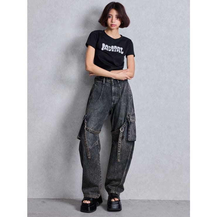 ハイウエスト Urban Utility Wash Cargoデニムパンツ | GYDA | 詳細画像6 