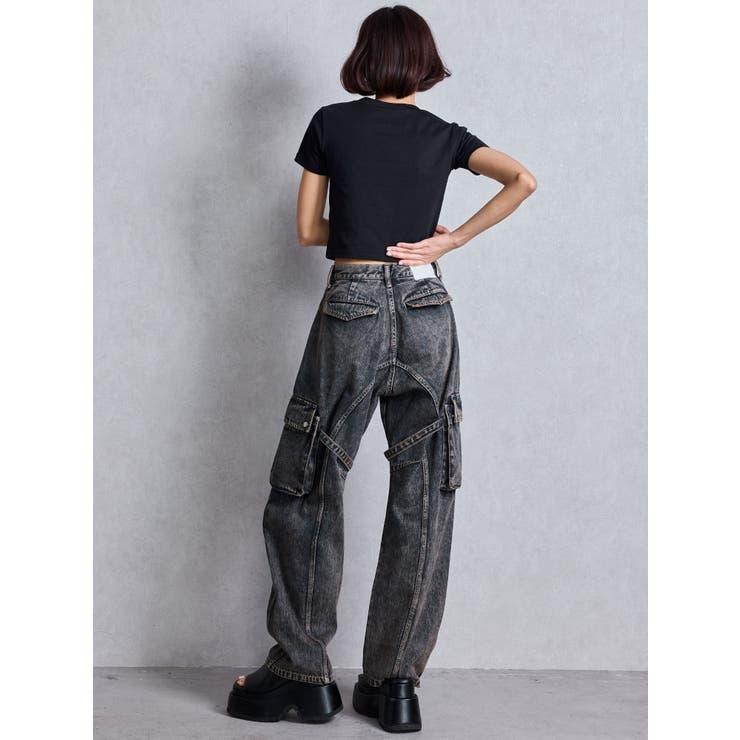 ハイウエスト Urban Utility Wash Cargoデニムパンツ | GYDA | 詳細画像8 