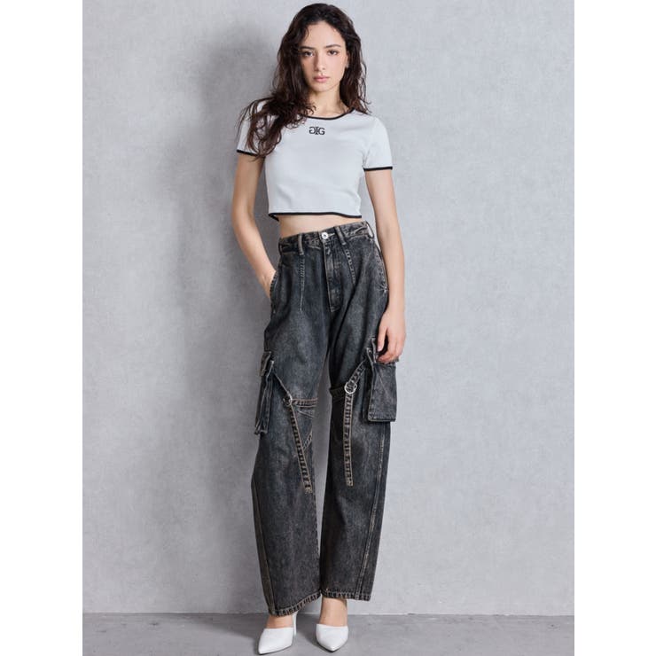 ハイウエスト Urban Utility Wash Cargoデニムパンツ | GYDA | 詳細画像9 