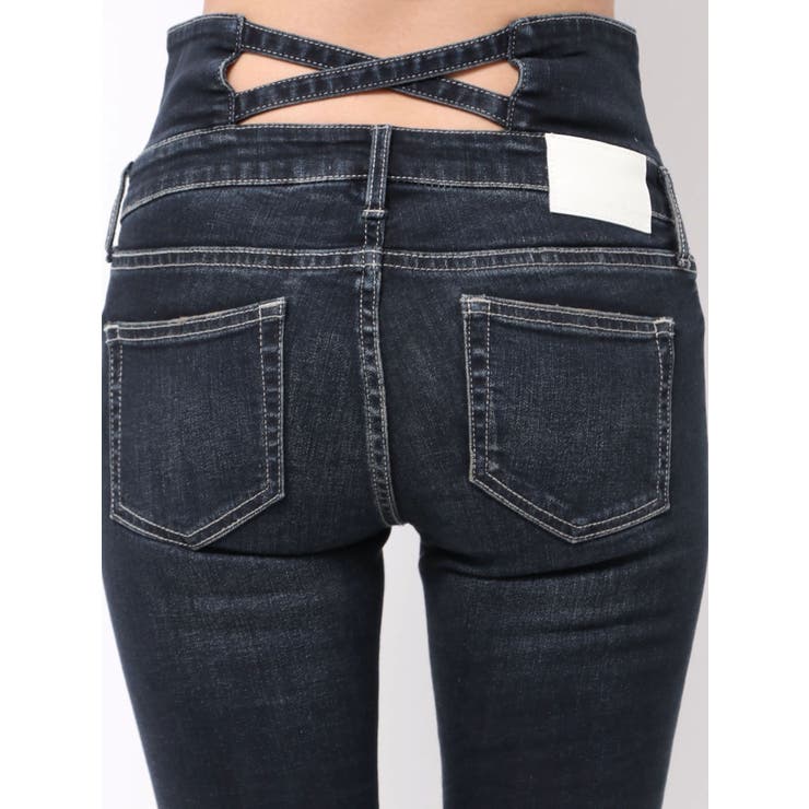 ハイウエストバッククロスダメージスキニーデニムパンツ | GYDA | 詳細画像26 