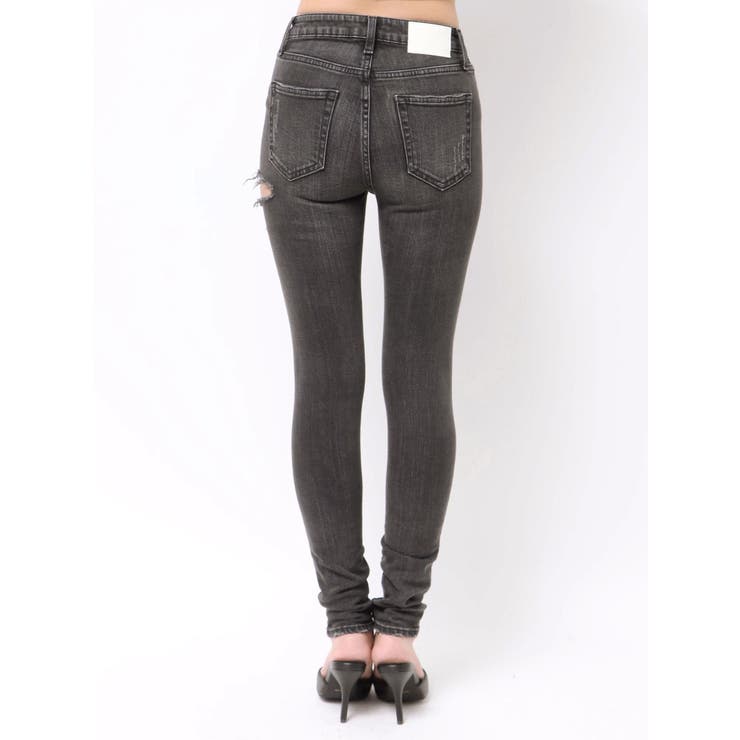 ミドルウエストSIDE RIPPEDスキニーデニムパンツ | GYDA | 詳細画像27 