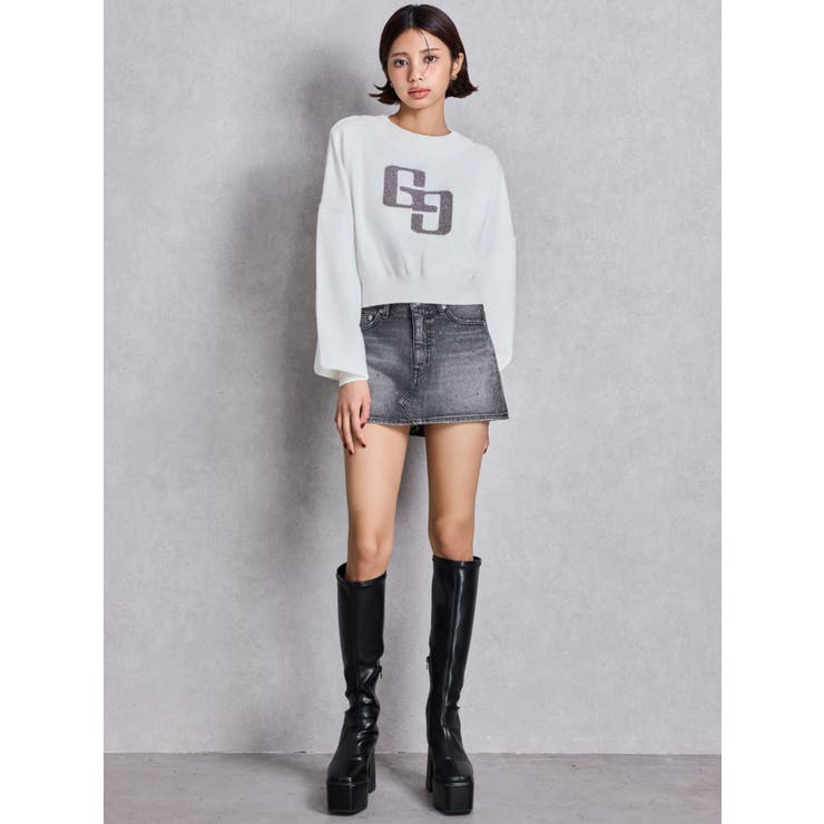 bijouデニムSKライクショートパンツ GYDA（ジェイダ） デニムスカート bijouデニムスカートライクショート