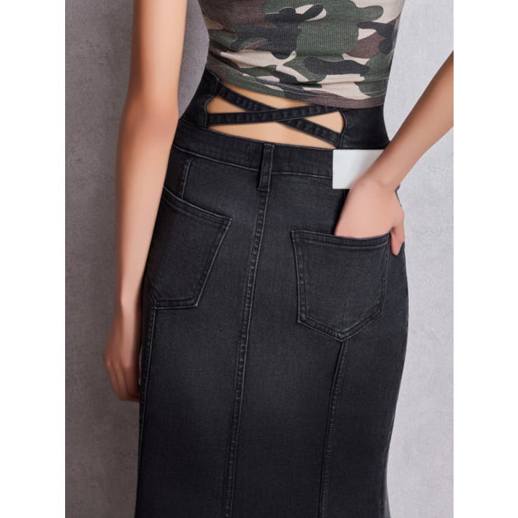 ハイウエストBACKクロスマーメイドデニムスカート | GYDA | 詳細画像10 