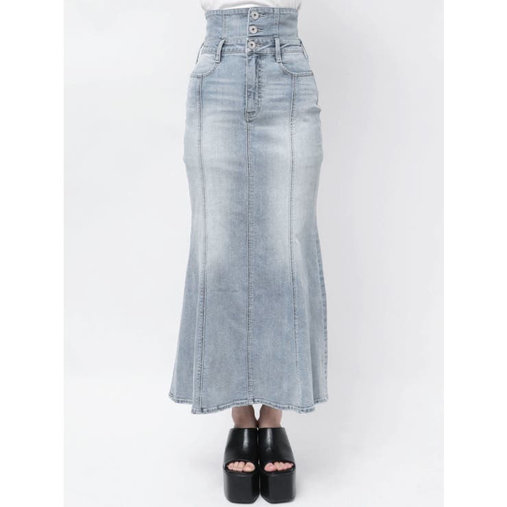 ハイウエストBACKクロスマーメイドデニムスカート | GYDA | 詳細画像13 