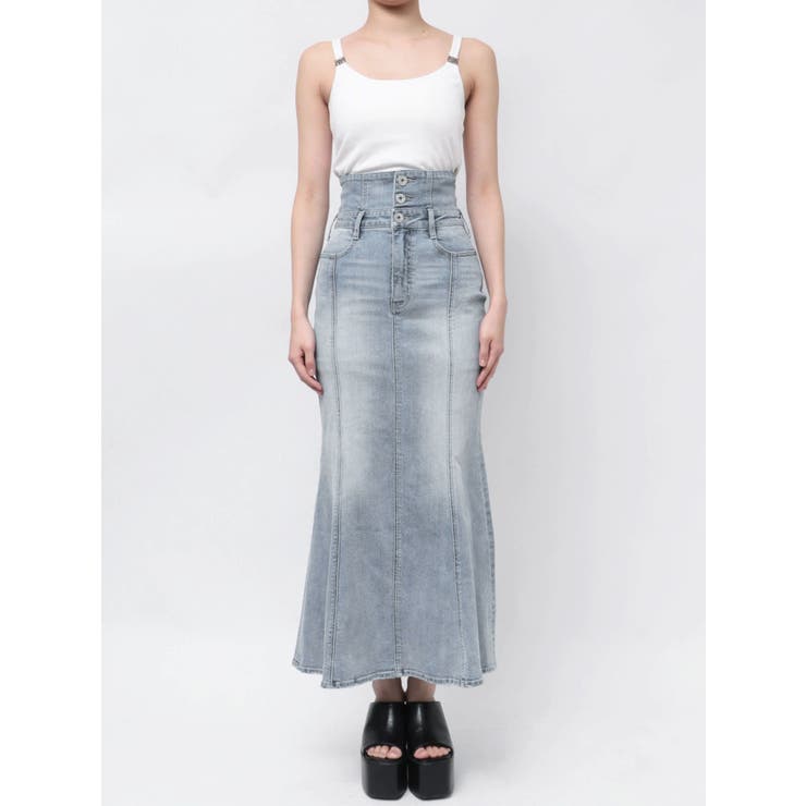 ハイウエストBACKクロスマーメイドデニムスカート | GYDA | 詳細画像21 