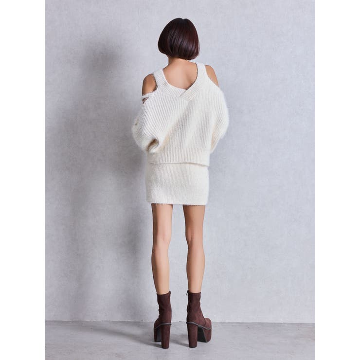 レースアップシャギーニットトップス | GYDA | 詳細画像7 