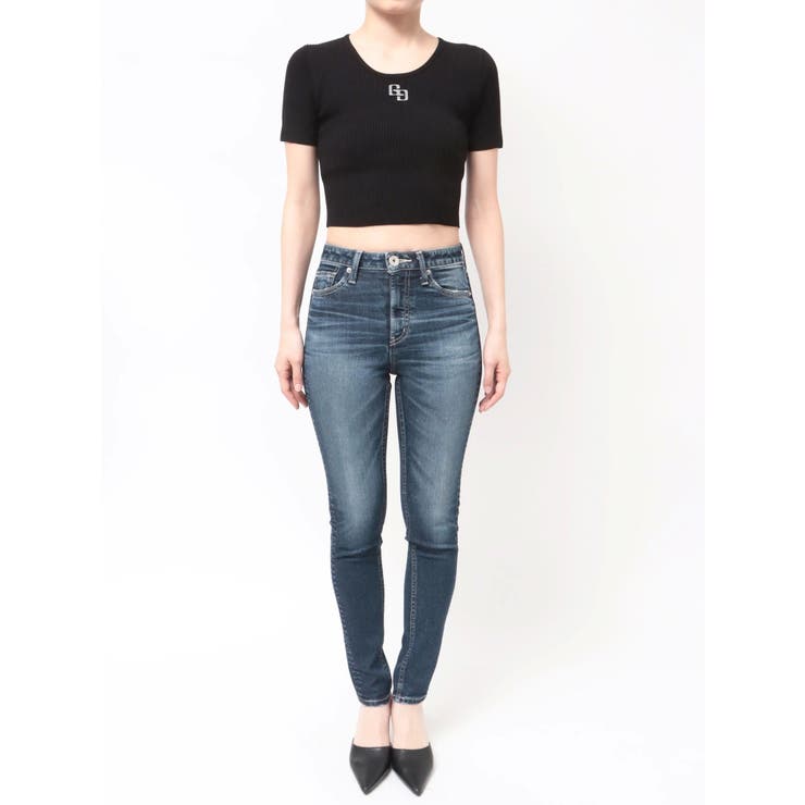 ニット セーター GGプレートハーフスリーブニットトップス レディース GYDA ニット セーター GGプレートハーフスリーブニットトップス