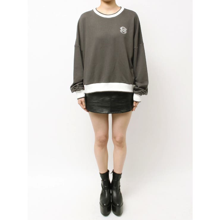 トレーナー スウェット GYDA BICOLOR スウェットトップス レディース GYDA トレーナー スウェット BICOLOR スウェットトップス