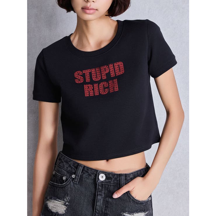 Tシャツ・カットソー STONE  T-SHIRT T-ADJUST-SLITS-R17 T-shirt with tonal logo embroidery