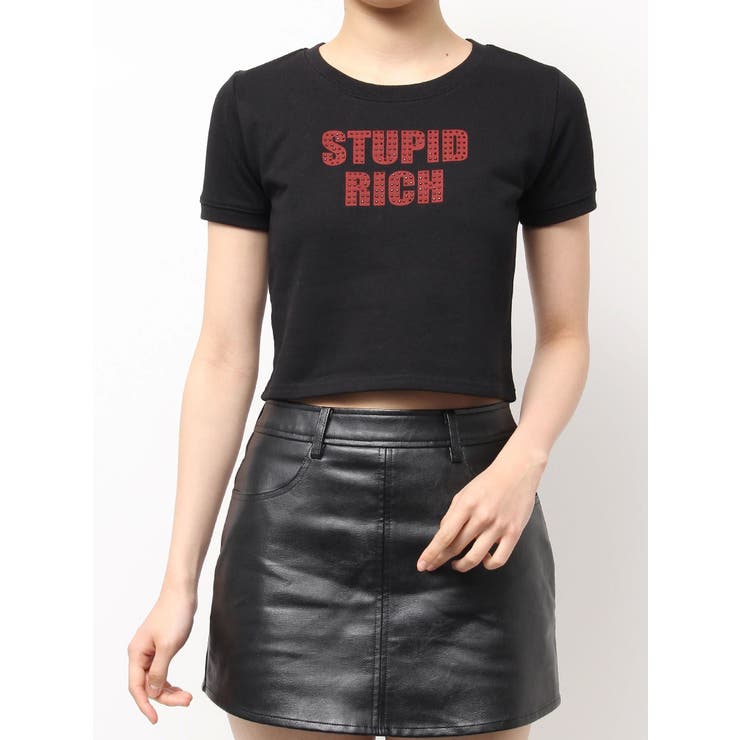 ブラック | STUPID RICH STONEショートTシャツ | GYDA