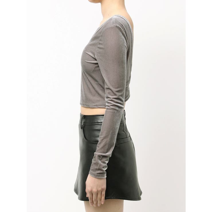 VELOUR RIB BACK CROSS TOPS | GYDA | 詳細画像11 