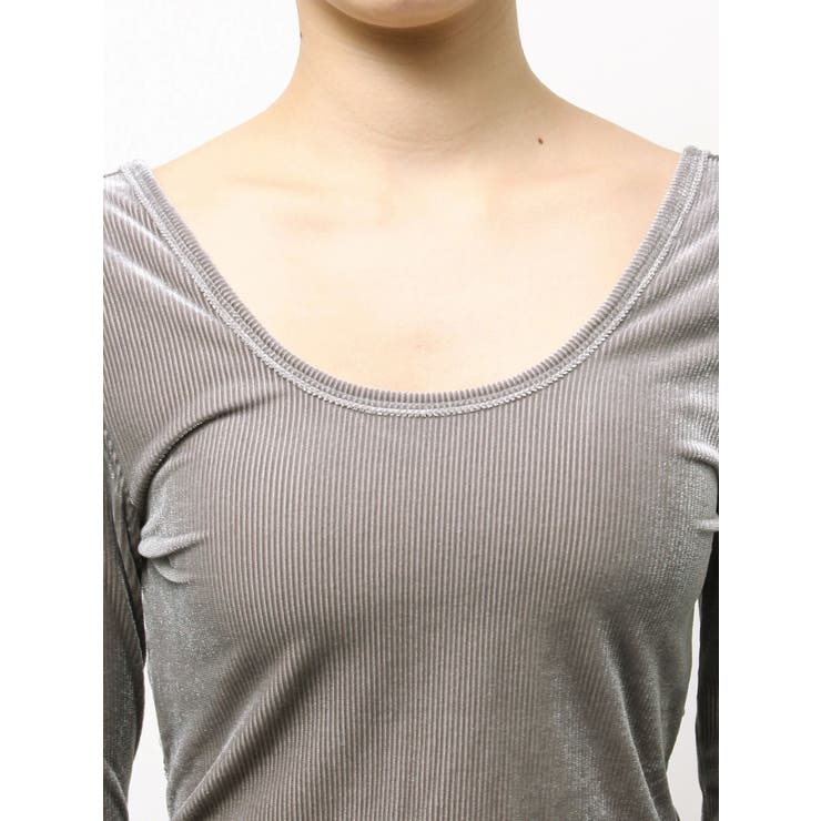 VELOUR RIB BACK CROSS TOPS | GYDA | 詳細画像13 