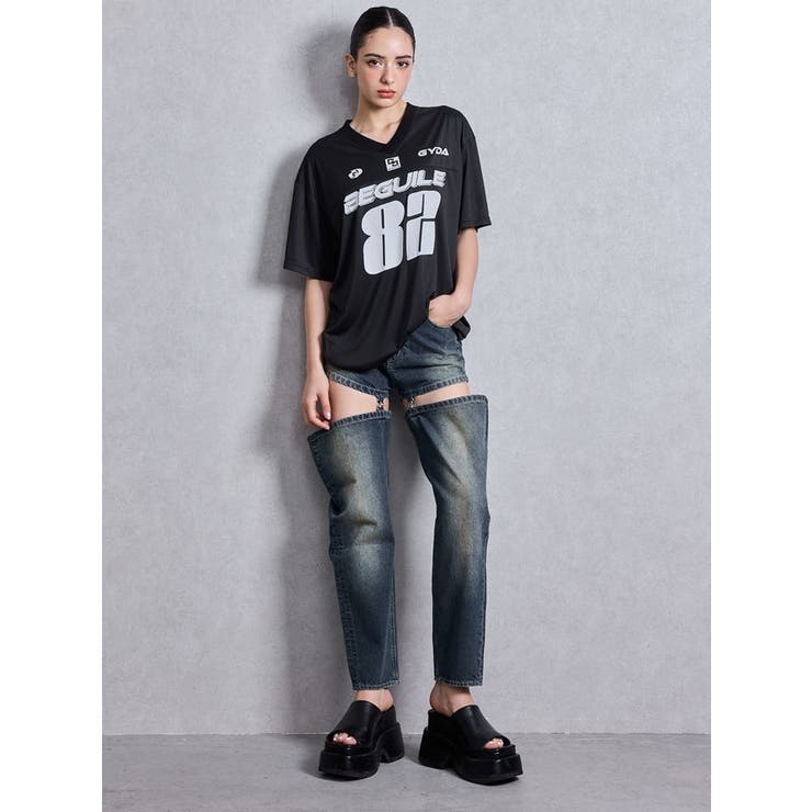 BEGUILE 82SPORTY VネックBIG Tシャツ | GYDA | 詳細画像4 