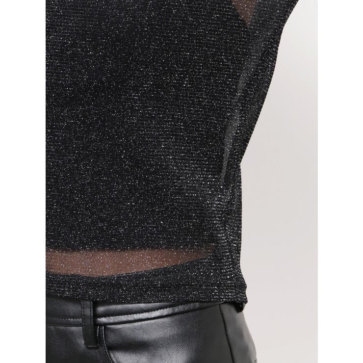 mock neck shiny sheerトップス | GYDA | 詳細画像13 