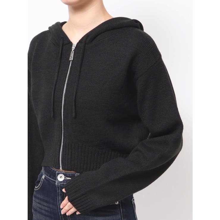 パーカー GYDA ニットショートZIP UPパーカー レディース GYDA ニットショートZIP UPパーカー[品番：MKSW0065756]｜GYDA