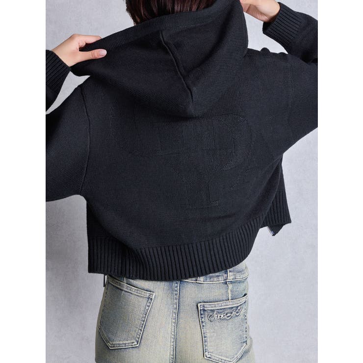 GYDA ニットショートZIP UPパーカー[品番：MKSW0065756]｜GYDA