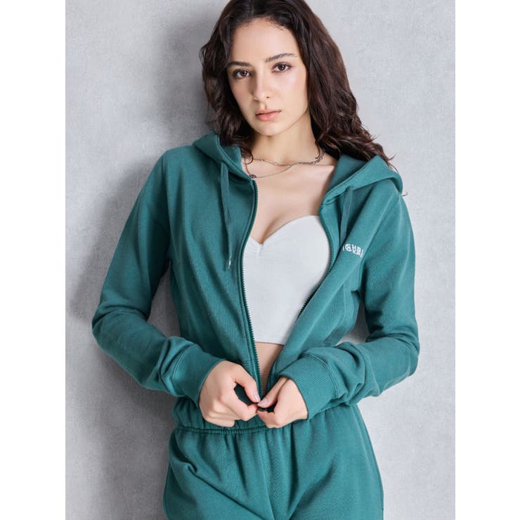 パーカー GYDA×DC OE LOGOショートスウェットZIP UPパーカー レディース GYDA×DC OE LOGOショートスウェットZIP UPパーカー[品番
