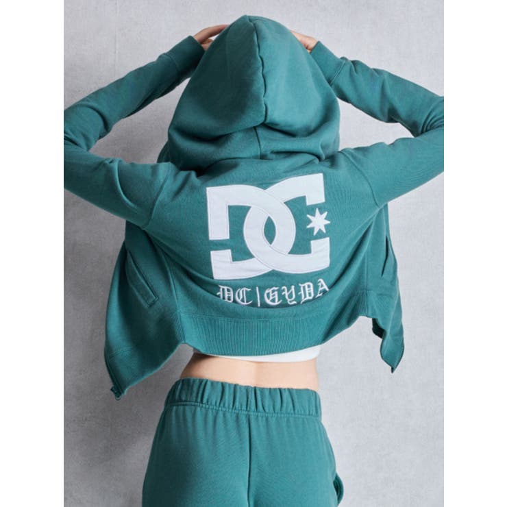 グリーン | GYDA×DC OE LOGOショートスウェットZIP UPパーカー | GYDA