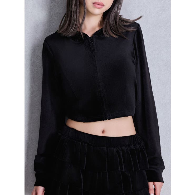 ブラック | Robertson Blvd Velour ショートパーカー | GYDA