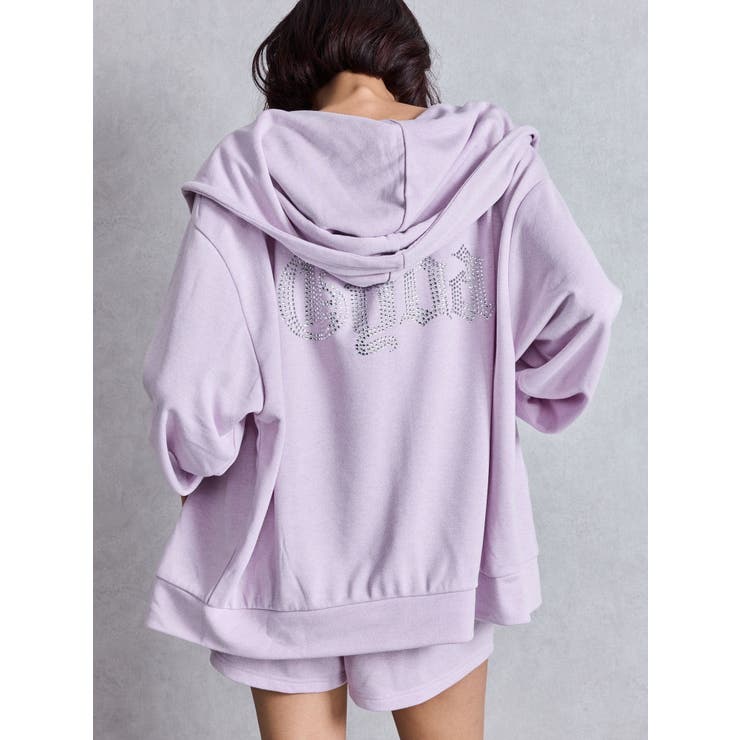 BACK GYDAラインストーンラメパーカー[品番：MKSW0061414]｜GYDA