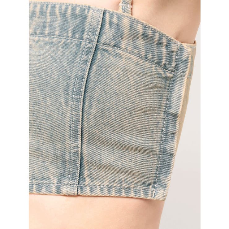 CLANE クラネ 23SS BACK CROSS DENIM BISTIER バッククロスデニムビスチェ アイボリー 1 CLANE クラネ 23SS BACK CROSS DENIM BISTIER バッククロス