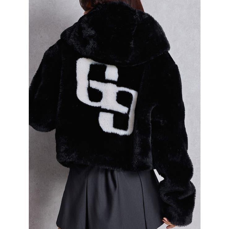 ブラック | GGエコファーショートフードコート | GYDA