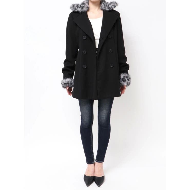 GYDA ファーコート サイズF GYDA コート アウター RIBエコファーショートコート レディース