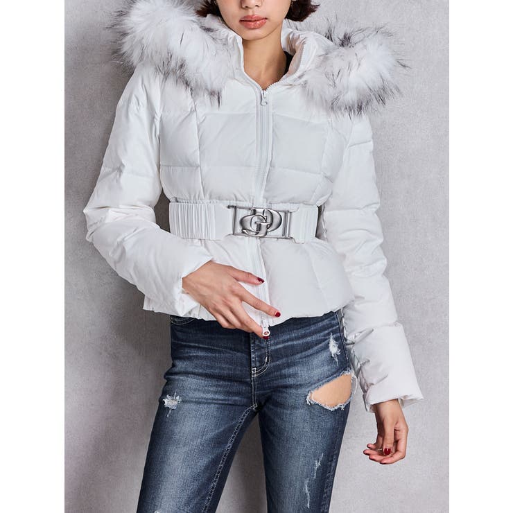 値下げ不可　新品タグ付き　GYDA ベージュ　ダウン GDベルト付きショートダウンコート[品番：MKSW0066480]｜GYDA