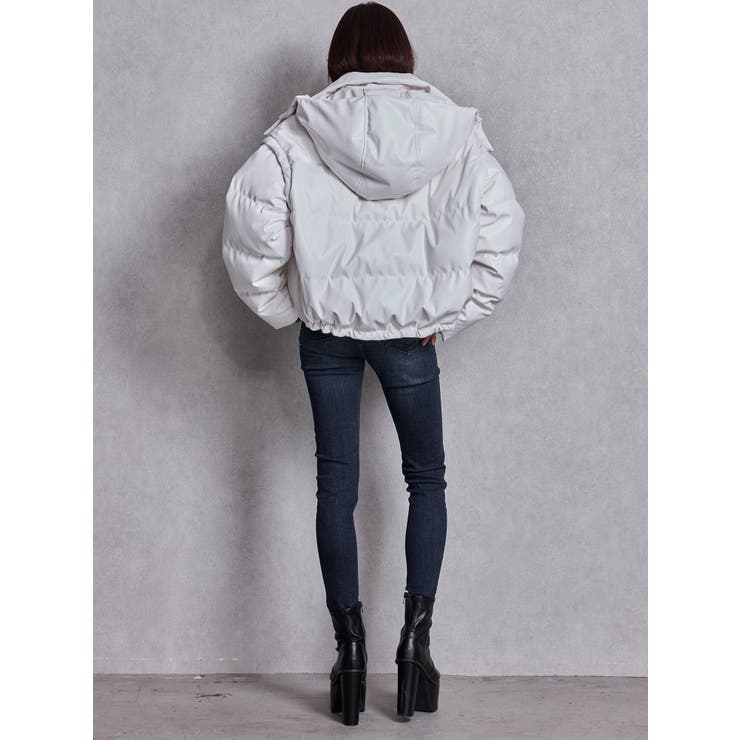 2WAYフェイクレザーミドル丈ダウンコート[品番：MKSW0066482]｜GYDA