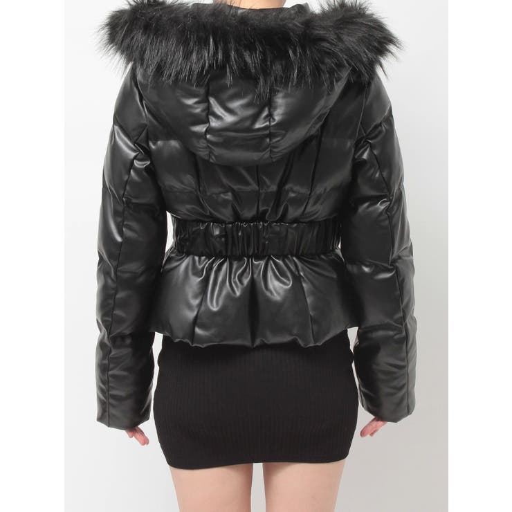 GDベルト付きフェイクレザーショートダウンコート | GYDA | 詳細画像11 