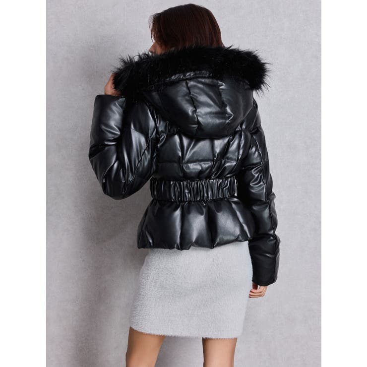 GDベルト付きフェイクレザーショートダウンコート | GYDA | 詳細画像5 