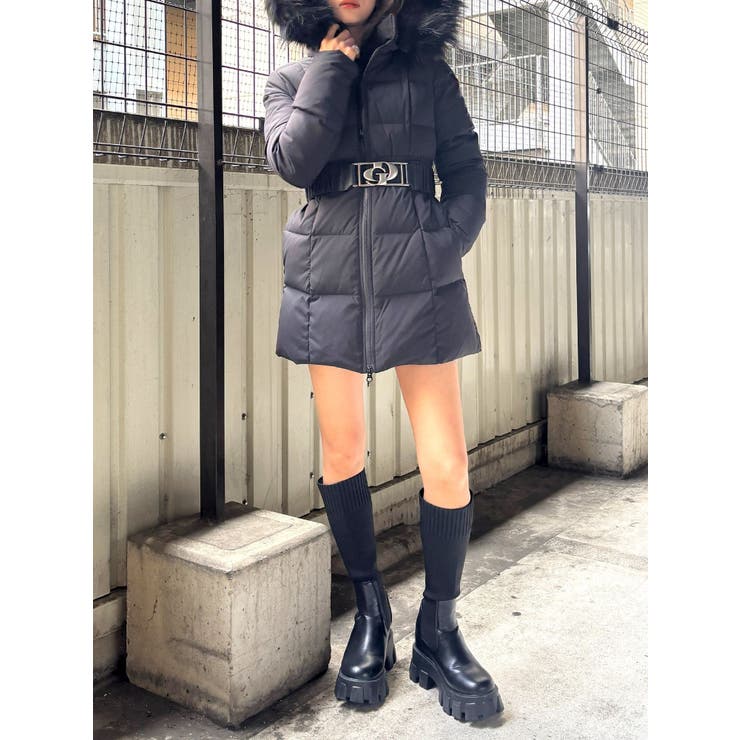 【TINY】GDベルト付きロングダウンコート | GYDA | 詳細画像27 