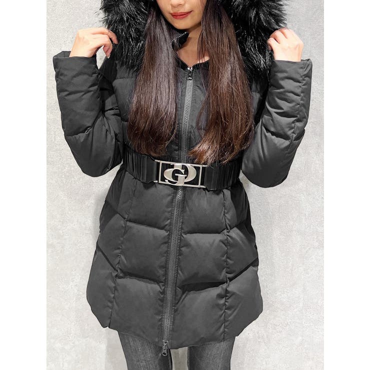 ブラック | 【TINY】GDベルト付きロングダウンコート | GYDA