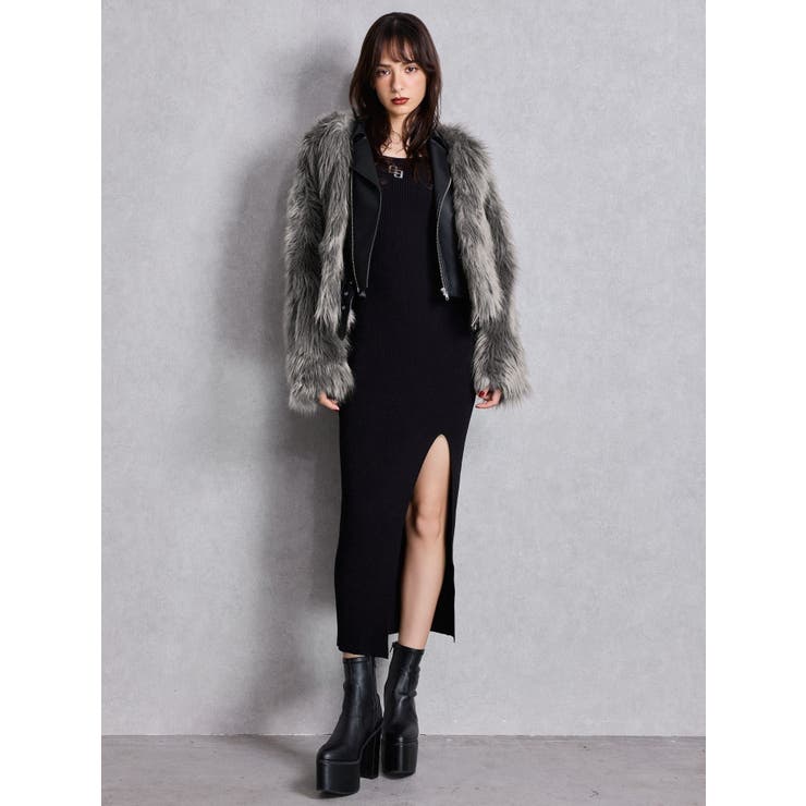 レイヤードエコファーライダースジャケット | GYDA | 詳細画像10 