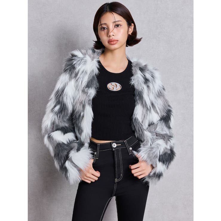 レイヤードエコファーライダースジャケット | GYDA | 詳細画像14 