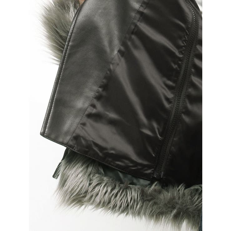 美品✨インゲボルグ　ラムスェード　ライダース　2way　フォックスファー　M Merfirge】ラム レザー ライダース ジャケット フォックス