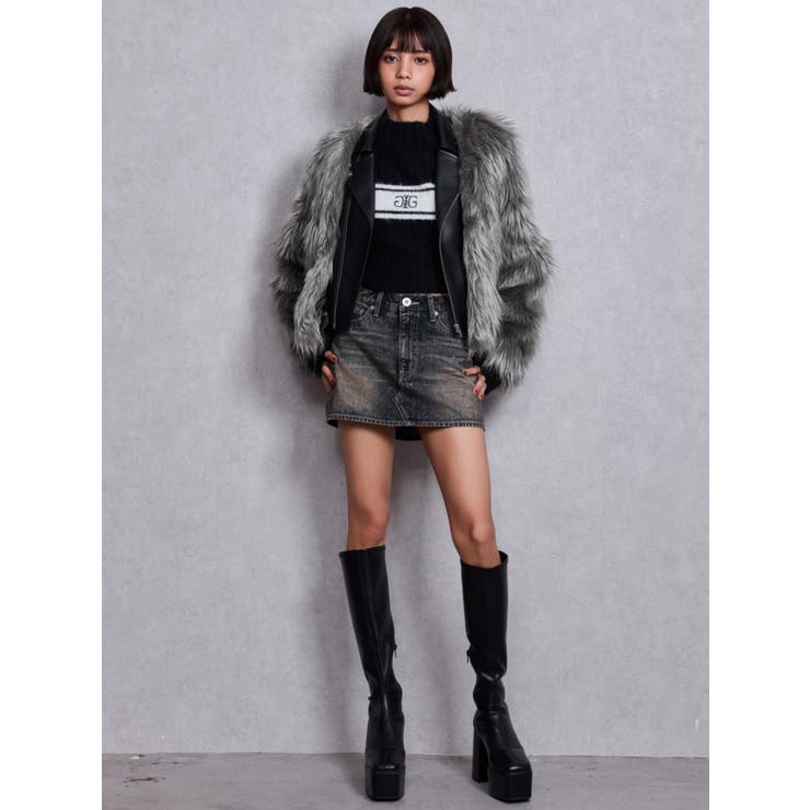 レイヤードエコファーライダースジャケット | GYDA | 詳細画像20 