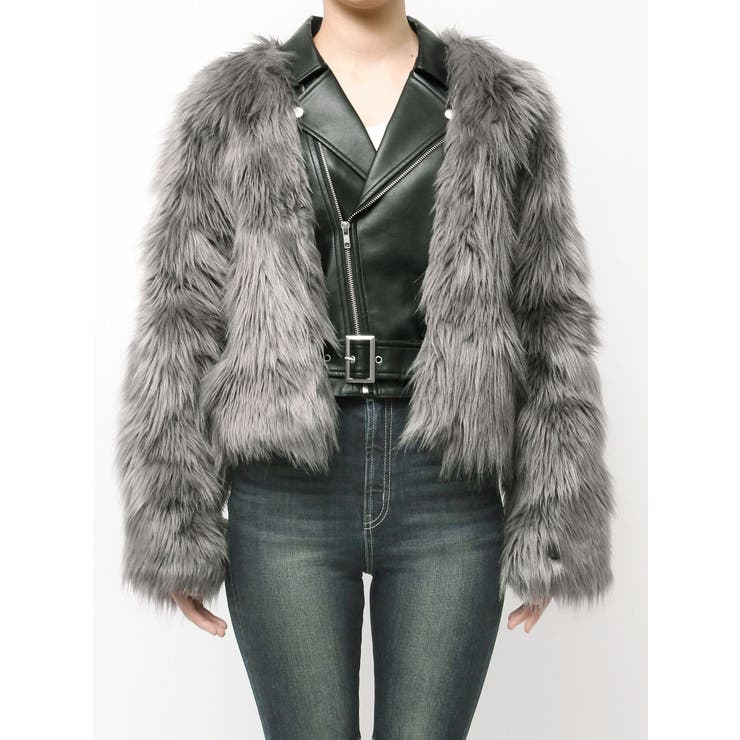 レイヤードエコファーライダースジャケット | GYDA | 詳細画像22 