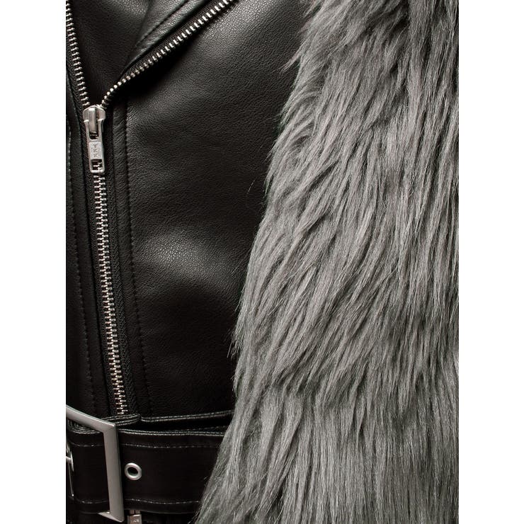 レイヤードエコファーライダースジャケット | GYDA | 詳細画像31 