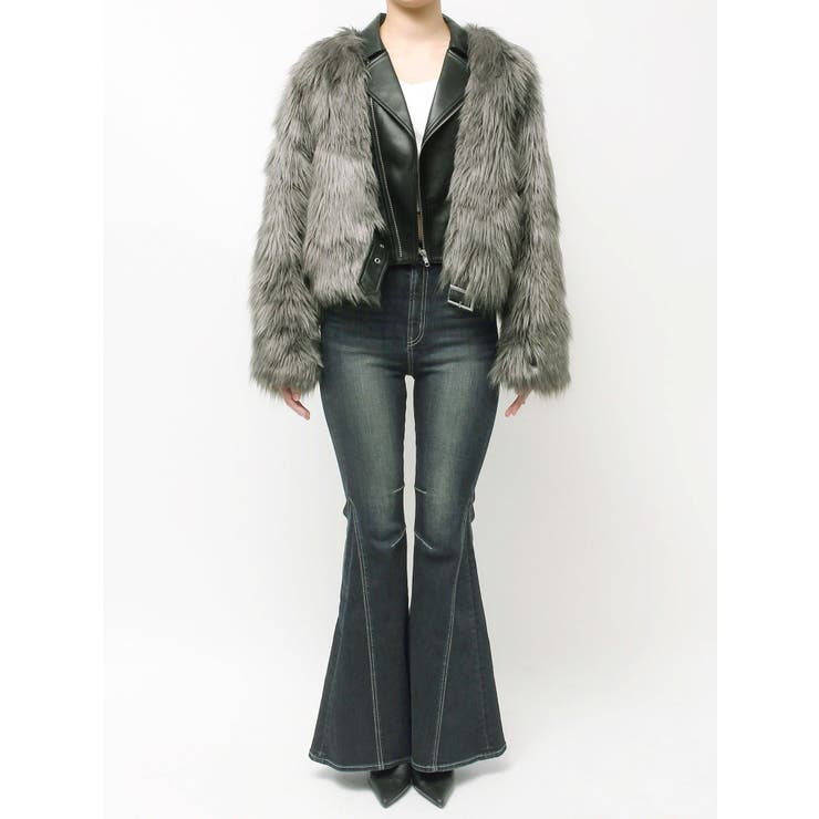 レイヤードエコファーライダースジャケット | GYDA | 詳細画像35 