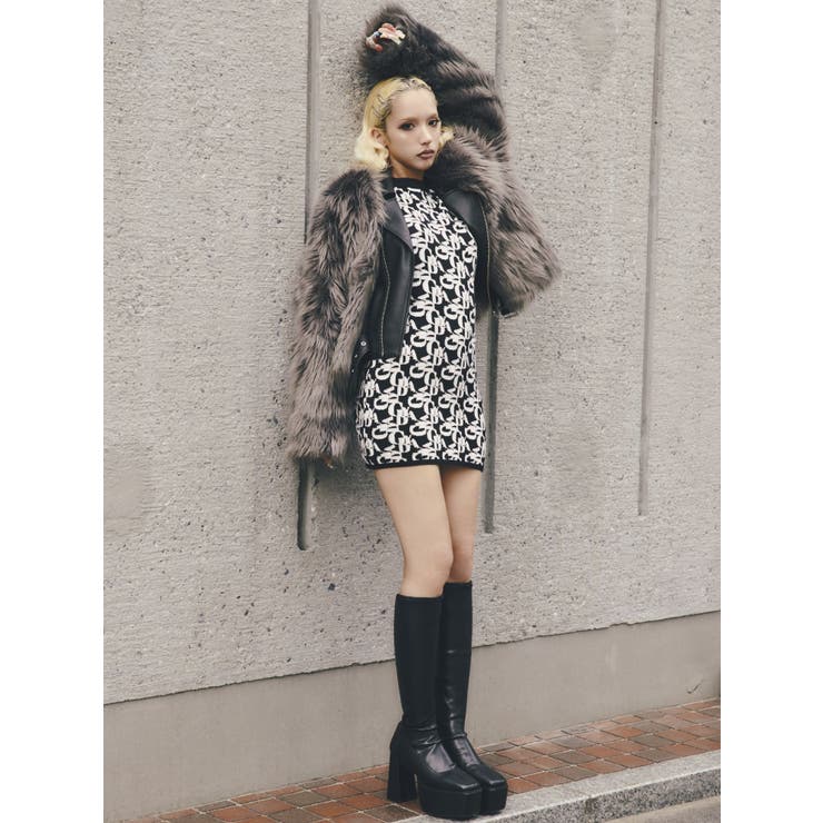 レイヤードエコファーライダースジャケット | GYDA | 詳細画像6 