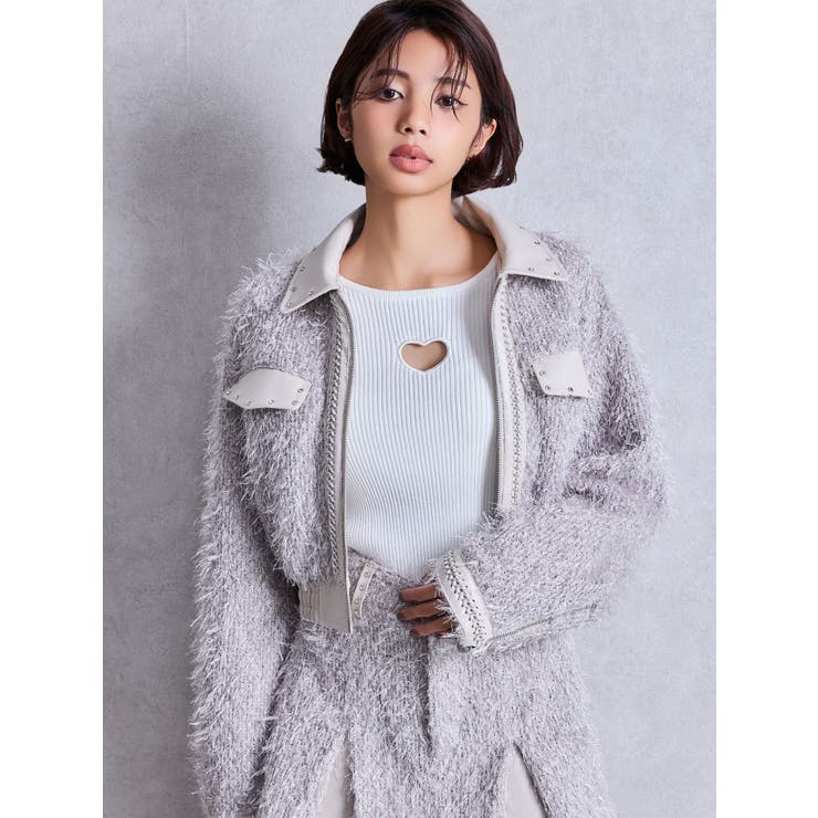 ラメツイードチェーンジャケット | GYDA | 詳細画像2 