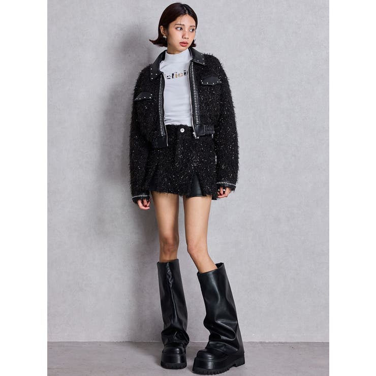 ラメツイードチェーンジャケット | GYDA | 詳細画像9 