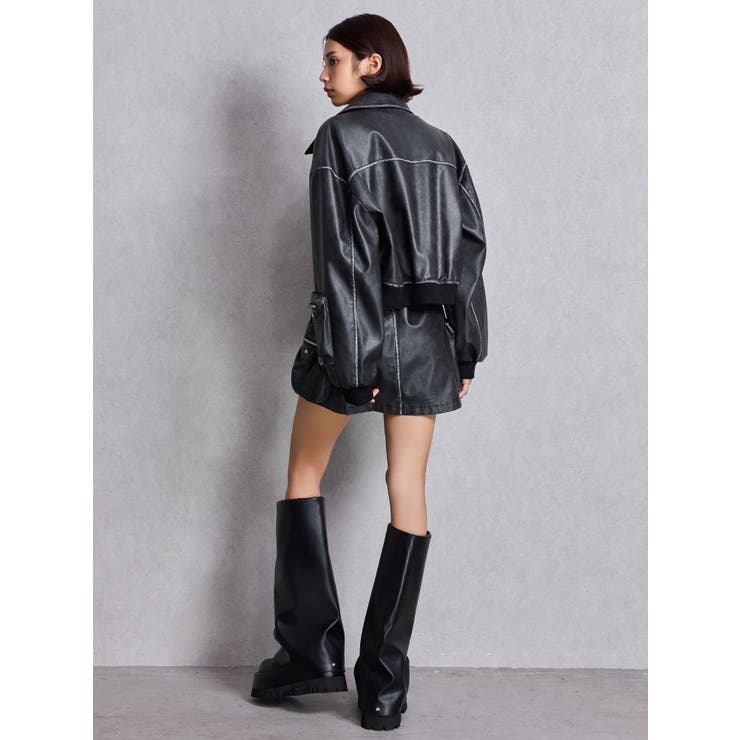 URBAN EDGEフェイクレザーユーティリティーブルゾン | GYDA | 詳細画像16 