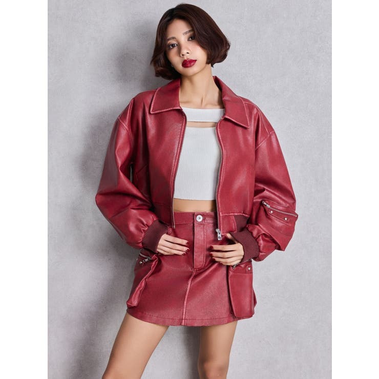 URBAN EDGEフェイクレザーユーティリティーブルゾン | GYDA | 詳細画像17 