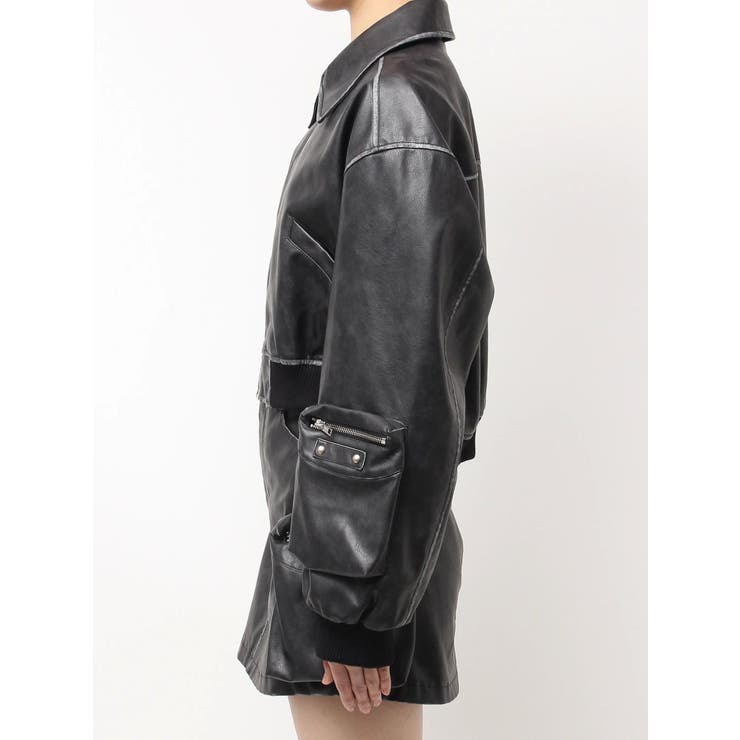 URBAN EDGEフェイクレザーユーティリティーブルゾン | GYDA | 詳細画像26 