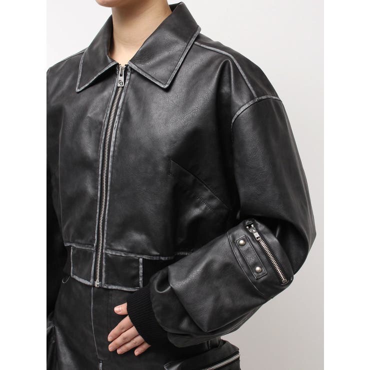 URBAN EDGEフェイクレザーユーティリティーブルゾン | GYDA | 詳細画像29 