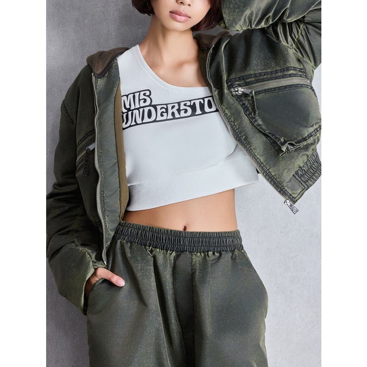 カーキ | pigment processed hoodieブルゾン | GYDA