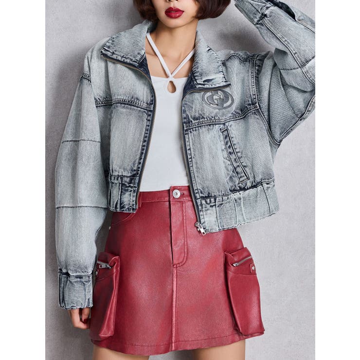 新品未使用　ESCADA エスカーダ　レザーブルゾン　ジャケット　デニム cq5dam.web.hebebed.600.600.jpg