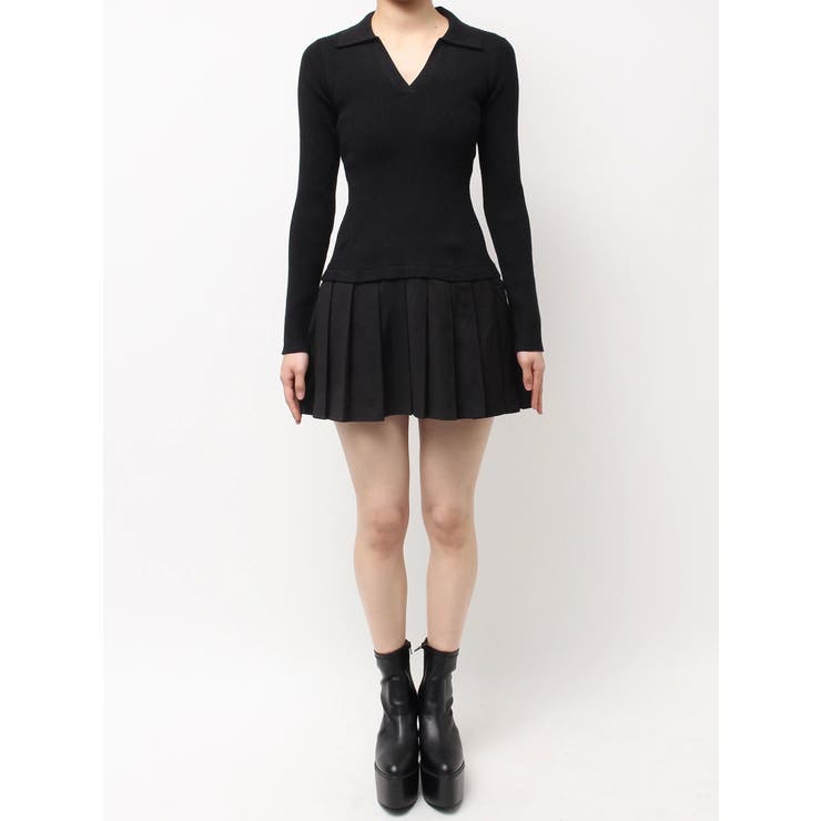 GYDA ニットワンピース　ミニワンピース ジェイダ GYDA サイドオープンニットミニワンピース （ベージュ